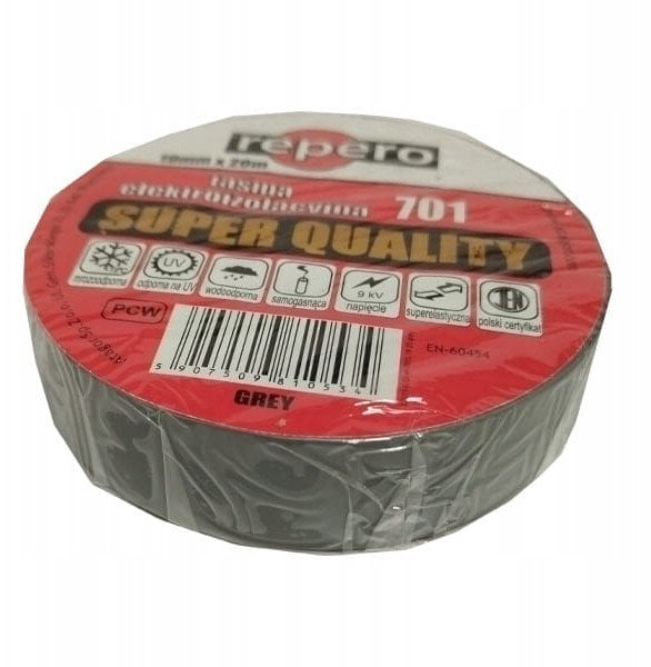 TAŚMA IZOLACYJNA REPERO 701 SZARA 19MMX20M