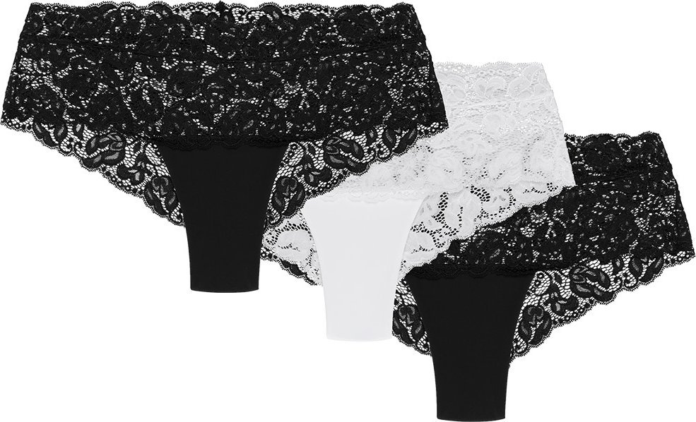 Wolbar Wol-Bar Nova 3-pak czarny-czarny-biały L Majtki szorty