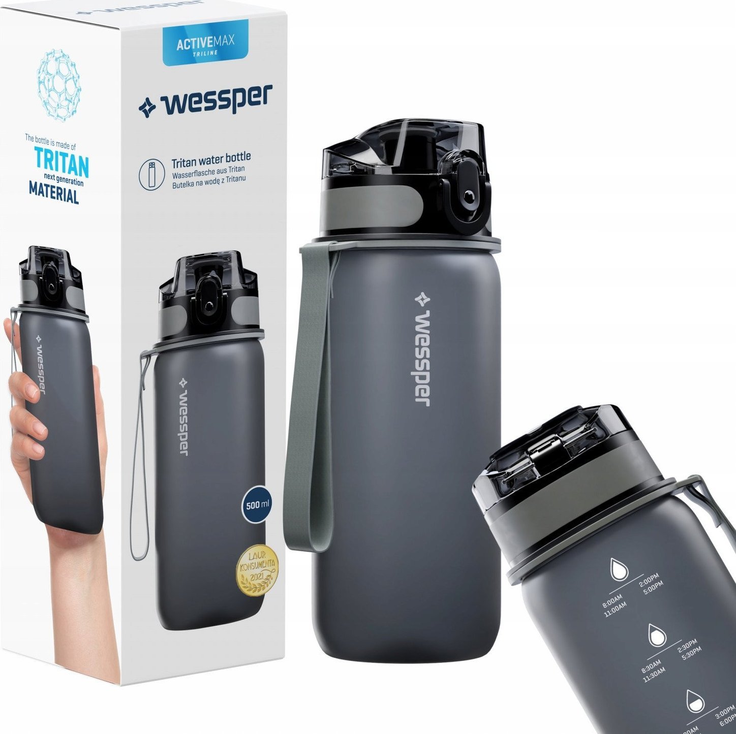 Wessper WYTRZYMAŁA BUTELKA TURYSTYCZNA na wodę NA PREZENT