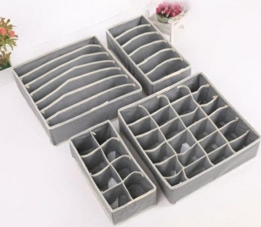 Apte Organizery Do Szuflady - Zestaw 4 sztuk, szare AG126J