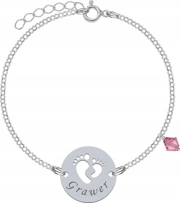 Radziszewska Jewellery BRANSOLETKA DLA CHRZESTNEJ Z GRAWEREM IMIĘ DZIECKA SREBRO 925 PREZENT