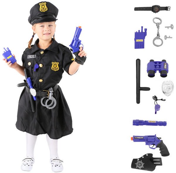 ZESTAW STRÓJ KOSTIUM POLICJANTKI DLA DZIEWCZYNKI