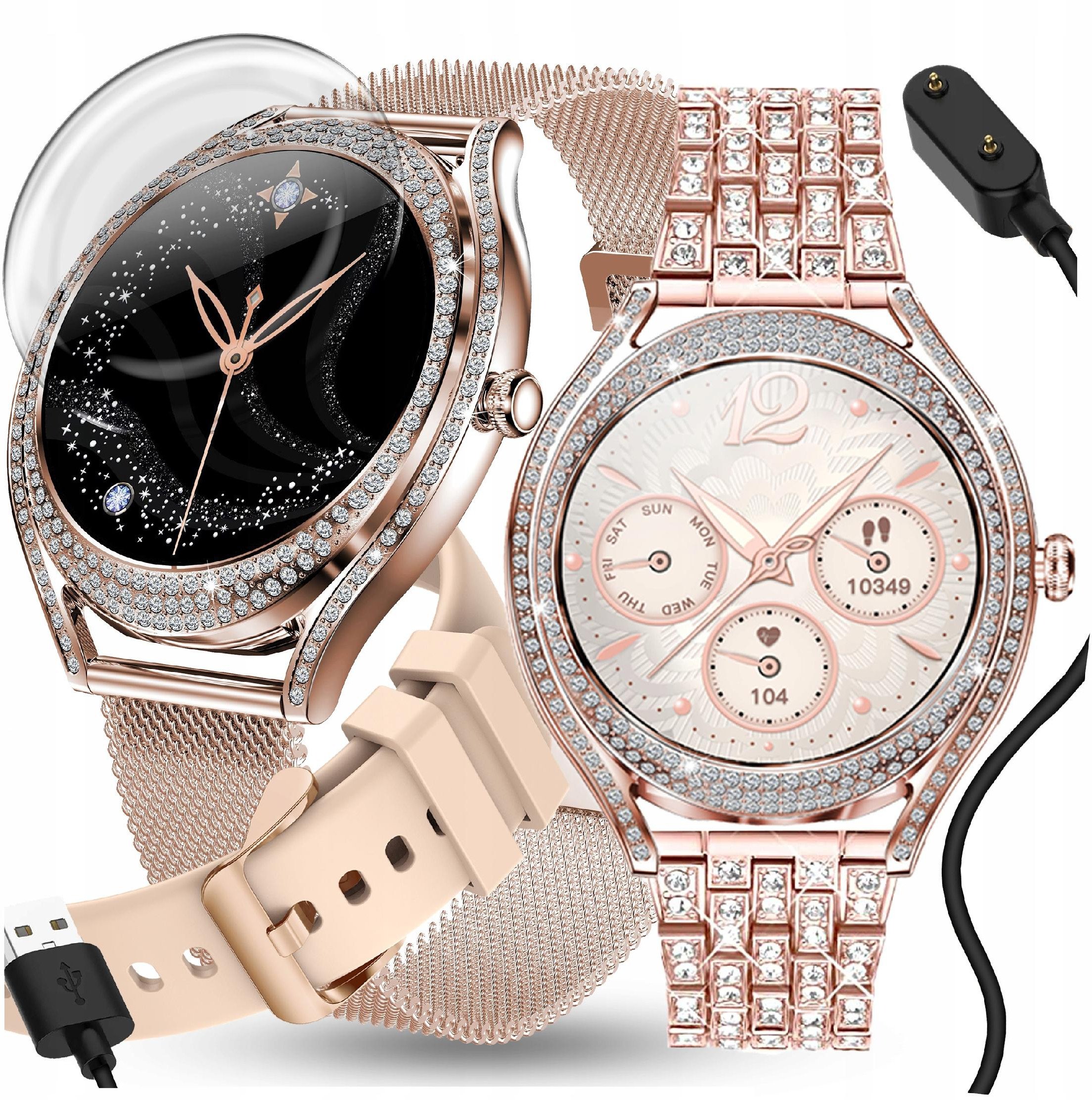 SMARTWATCH DAMSKI ZEGAREK ROZMOWY POWIADOMIENIA SPORT ZDROWIE J. POLSKI