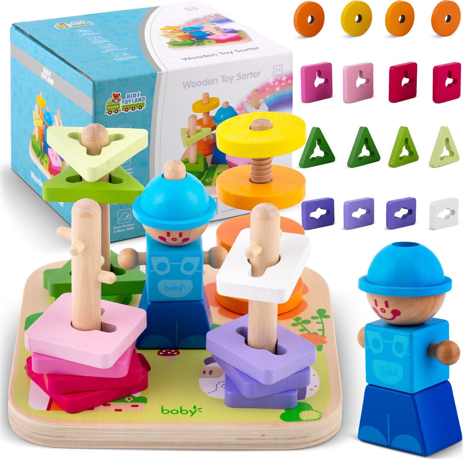 Ricokids Drewniana zabawka sorter - układanka RK-866 Ricokids