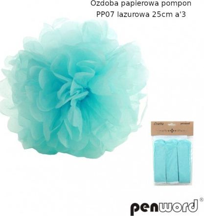 Polsirhurt Pompon papierowy lazurowy 25cm pp06