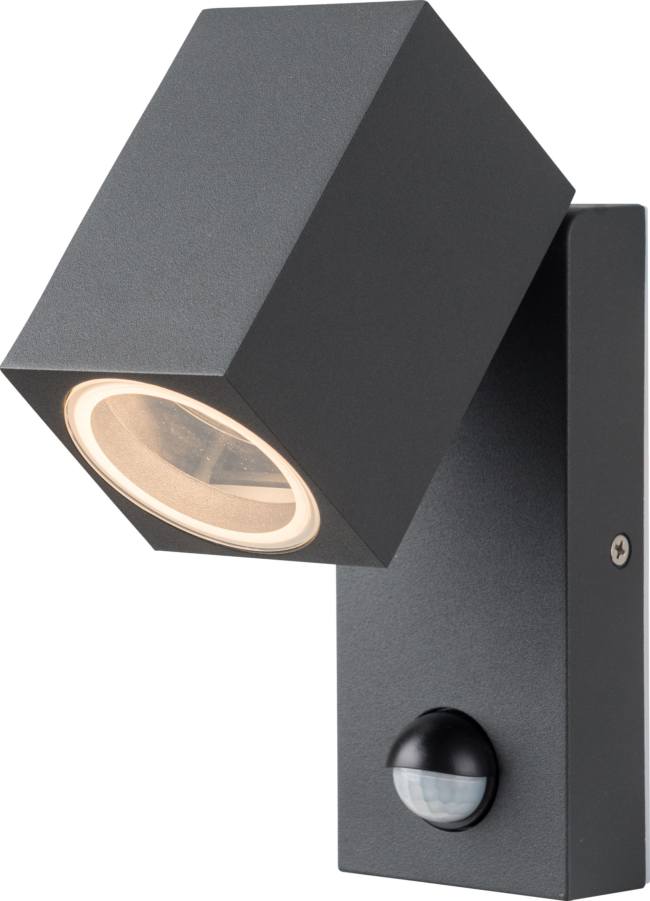 Kinkiet Azzardo Kinkiet ogrodowy LED Ready IP54 grafitowy AZzardo GORAN AZ4696 z detektorem ruchu