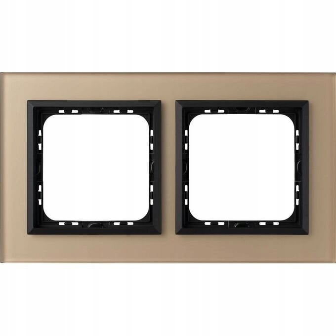 Ospel SONATA Ramka podwójna szampańskie matowe szkło R-2RGC/81/33