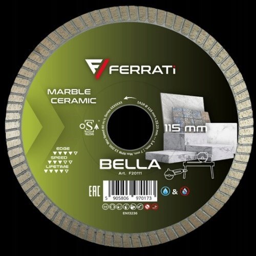 FERRATI TARCZA DIAMENTOWA TNĄCA BELLA 115MM x 22,23 MM