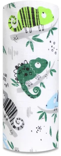 Pielucha tetra druk 70/80 Kameleon niebieski zielony 1 szt. 3520 Ega Kids