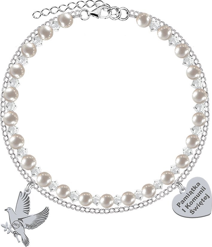 Radziszewska Jewellery I KOMUNIA ŚWIĘTA Bransoletka z Gołębiem srebro GRAWER GRATIS
