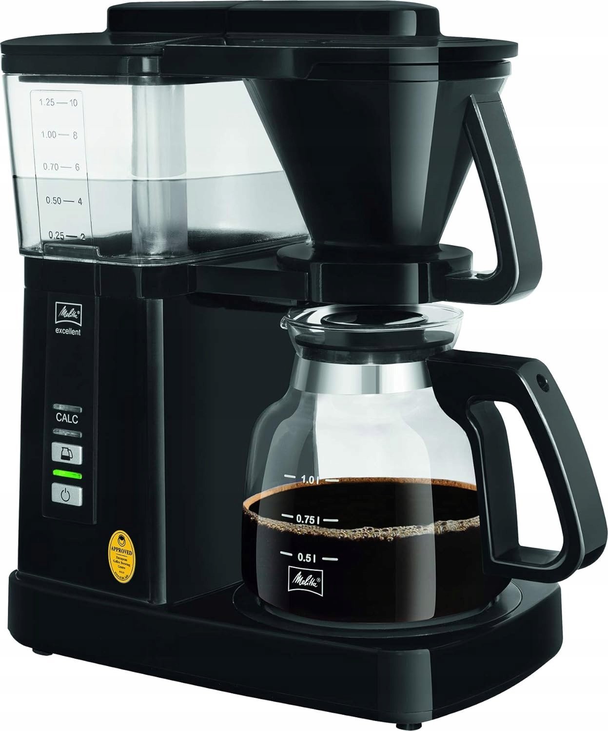 Ekspres przelewowy Melitta Melitta Excellent 5.0, Drip coffee maker, Ground coffee, 1525 W, Black, Transparent