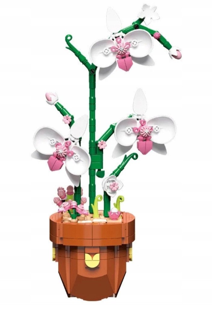 Klocki Konstrukcyjne Storczyk w Doniczce 379 Elementów