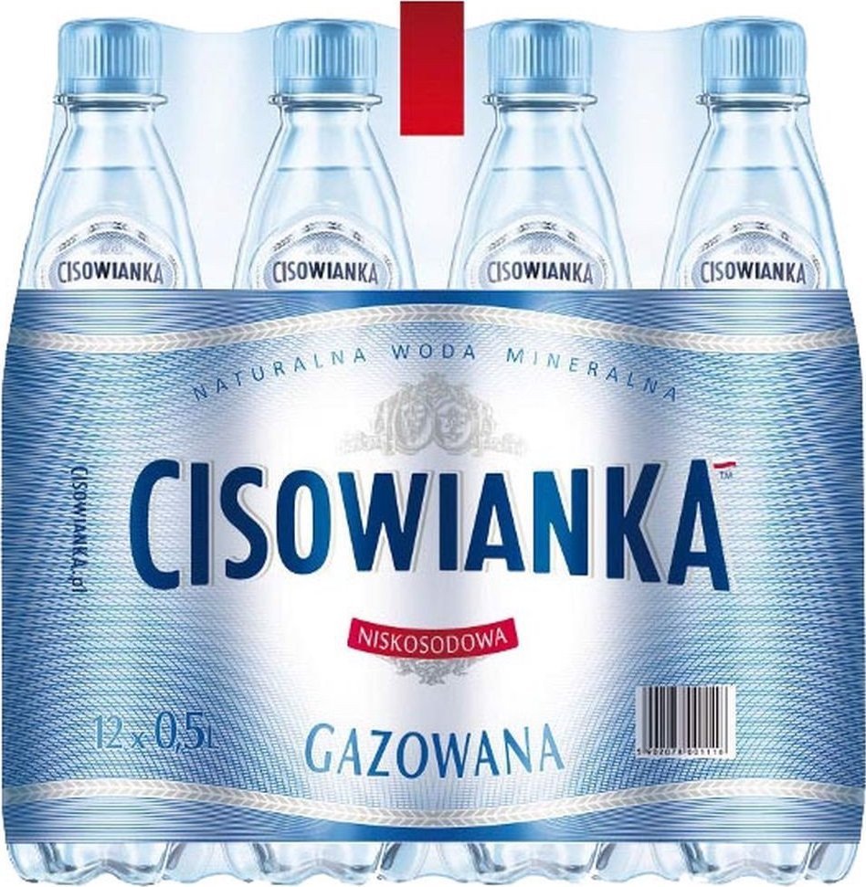 Woda Cisowianka Naturalna woda mineralna gazowana niskosodowa 500 ml x 12 sztuk