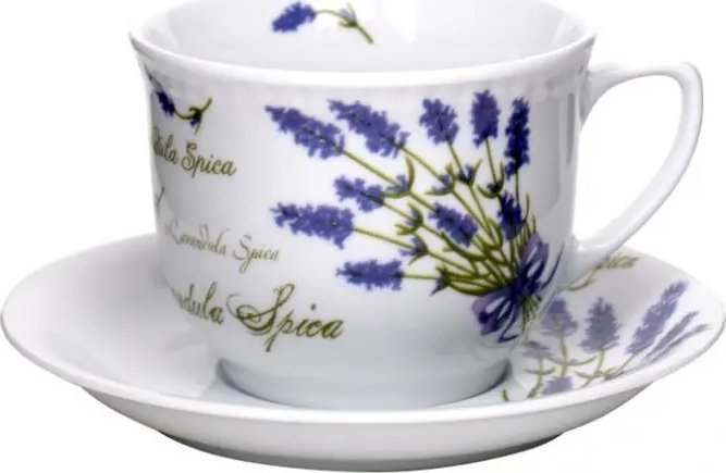 Lubiana Kubek porcelanowy 300 ml ze spodkiem Lawenda Wiedeń