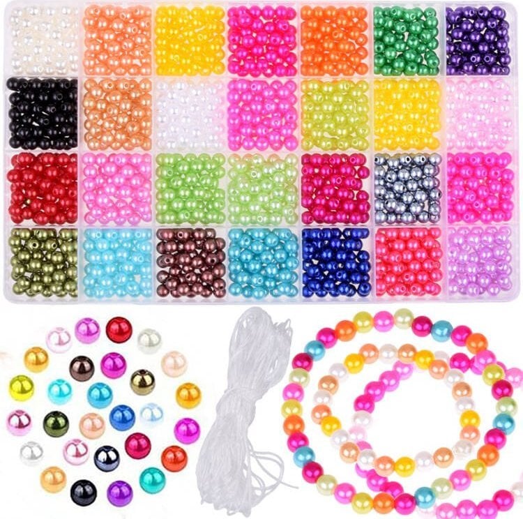 Jokomisiada Zestaw Perły Koraliki do Bransoletek Przyjaźni Zrób to sam 28kolor ZA5285