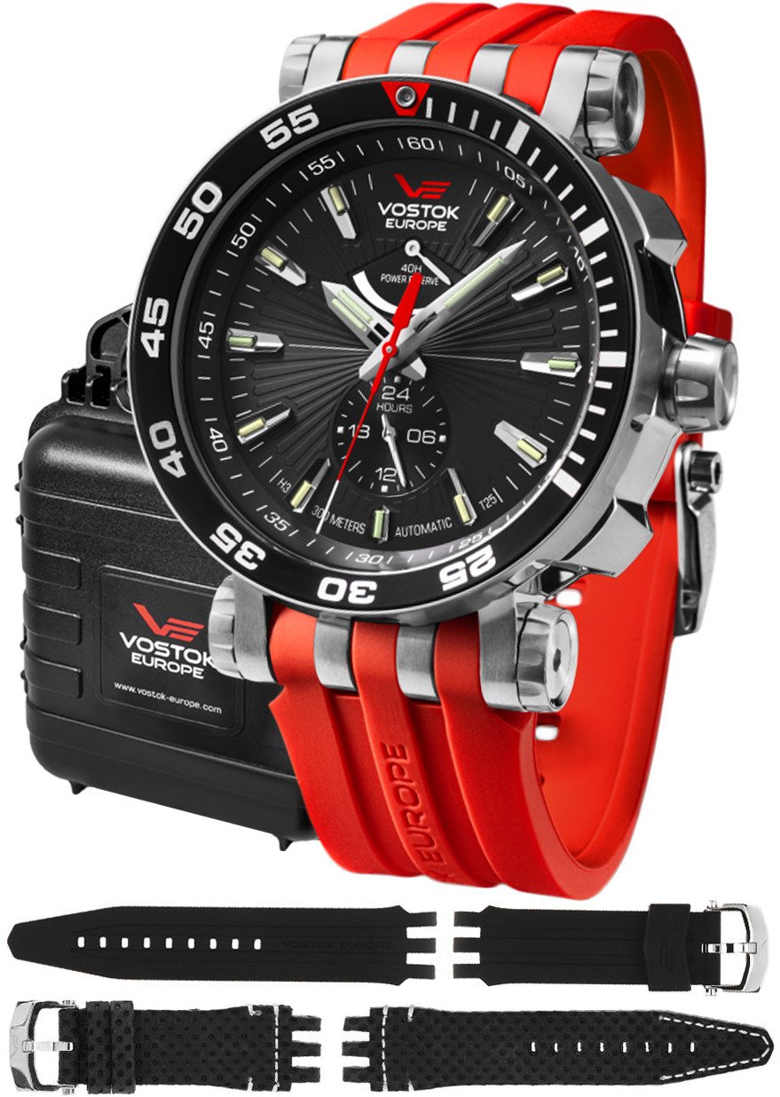 Zegarek męski Vostok Europe YN84-575A538SR czerwony