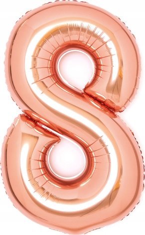 AMSCAN Balon foliowy cyfra 8 różowe złoto 49x66cm 9913223