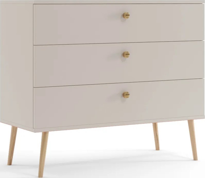 Komoda LEBEL 2 z szufladami 100cm kaszmirowa MELIMEBLE