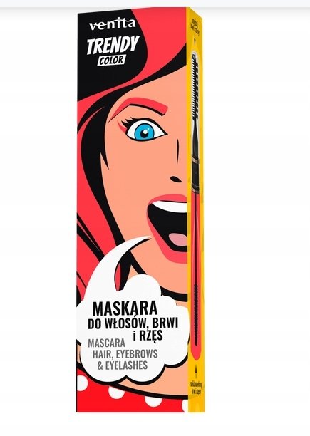 Venita VENITA TRENDY COLOR MASKARA DO WŁOSÓW,BRWI I RZĘS 34 JASNY CZERWONY Jasny czerwony (34)