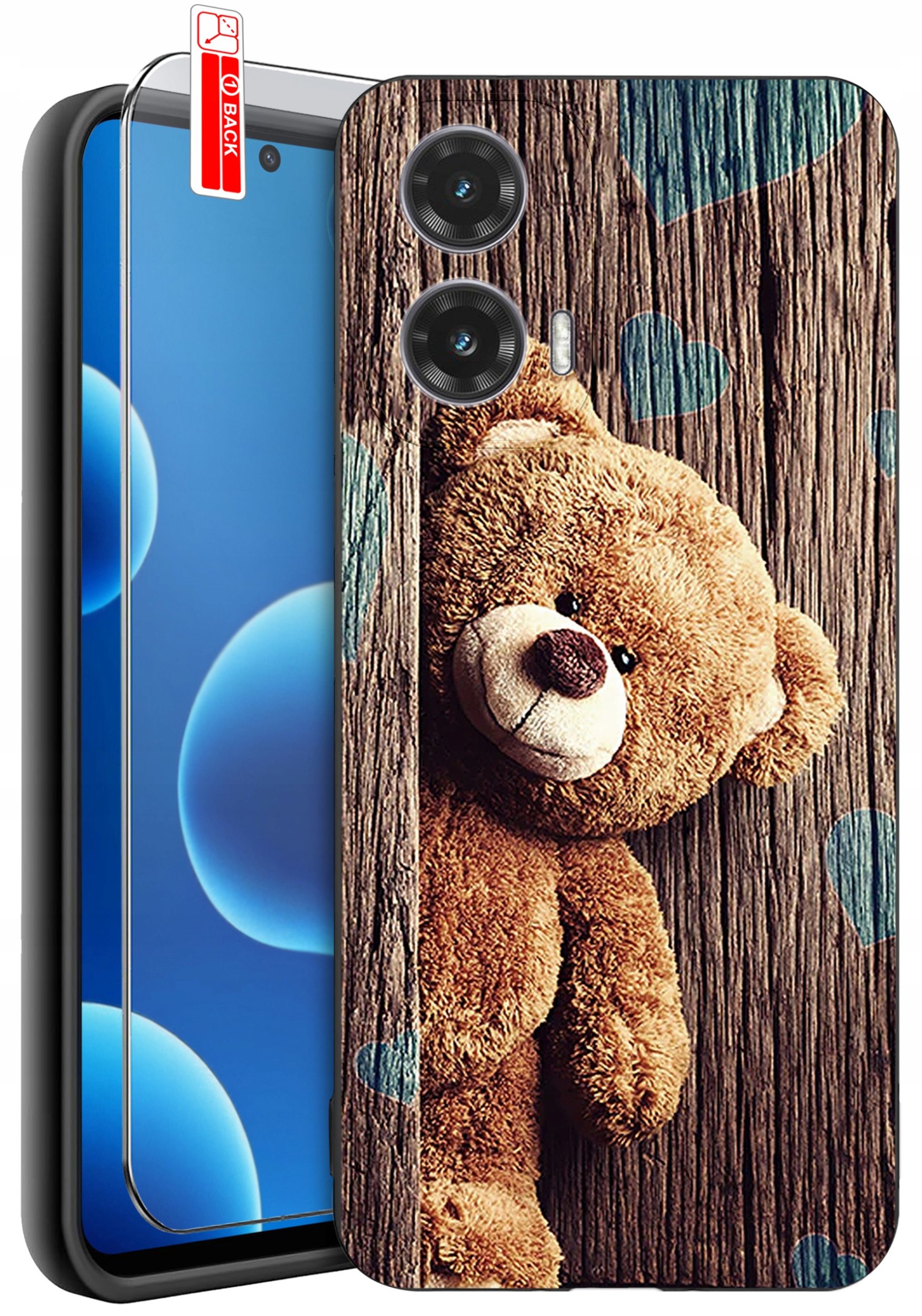 ETUI do Motorola Moto G45 5G | WZORY | SILIKONOWE MATT CASE + SZKŁO 9H