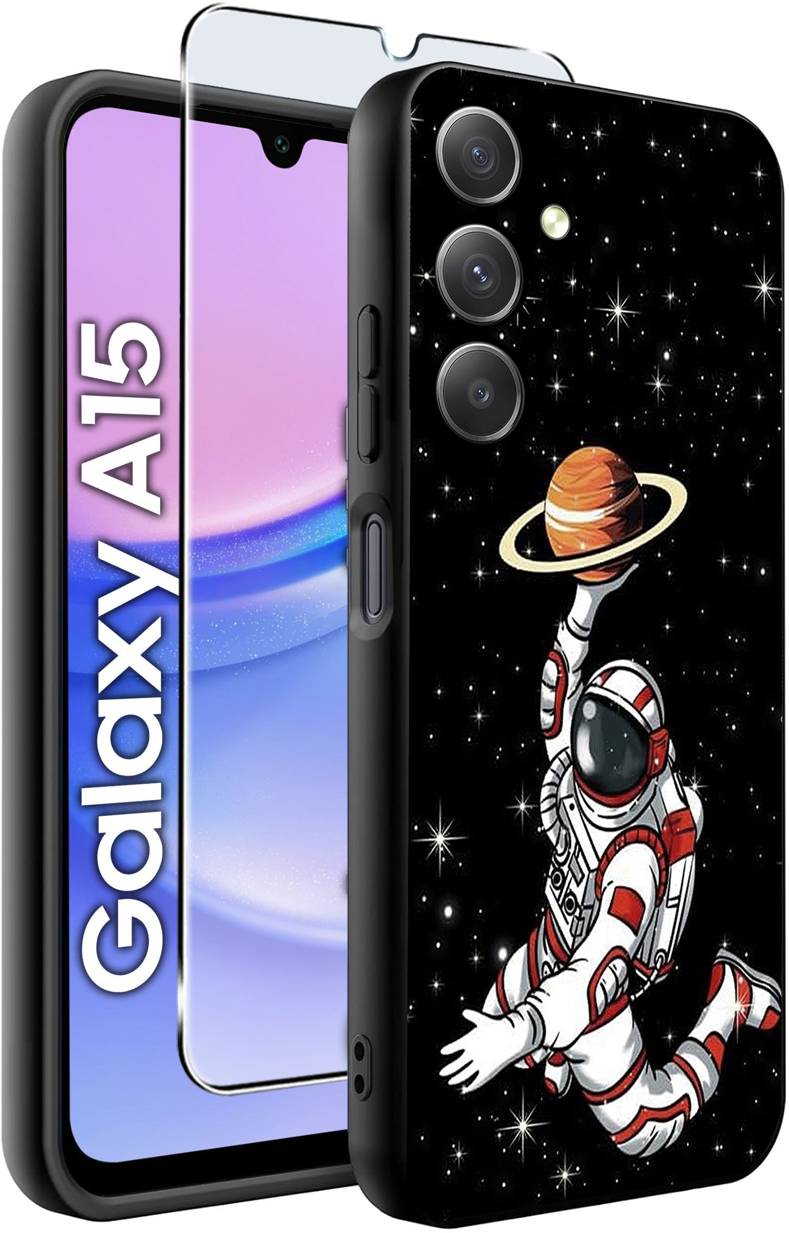 ETUI do Samsung A15 4G | 15 5G WZORY | SILIKONOWE MATT CASE + SZKŁO 9H