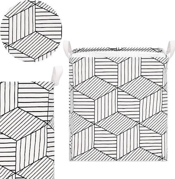 Springos Kosz do przechowywania zabawek i ubrań pojemnik z uszami biało-czarny UNIWERSALNY