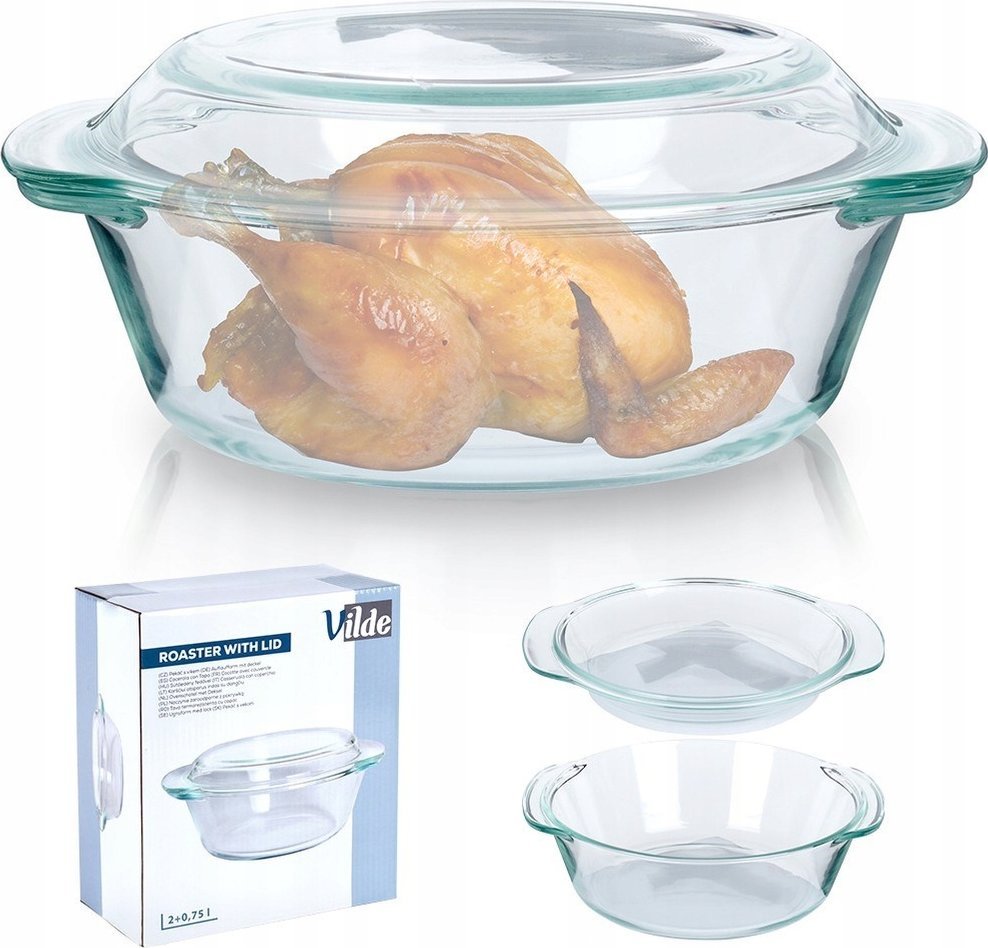 Vilde Naczynie żaroodporne z pokrywką szklane 2 l+750 ml