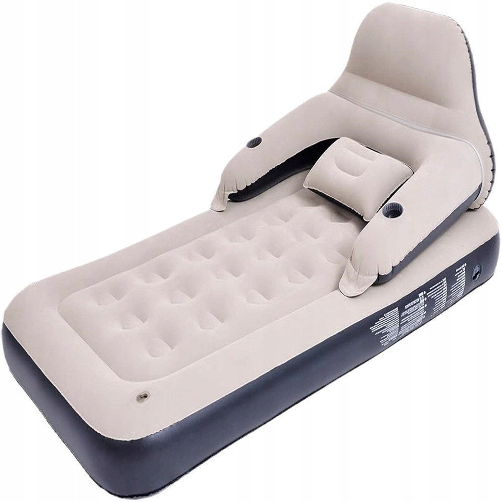 Materac DMUCHANY KEMPINGOWY ŁÓŻKO POMPOWANE 191cm z Oparciem NAMIOT KANAPA