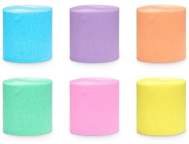 Creperuller pastel regnbue mix, 6 stk