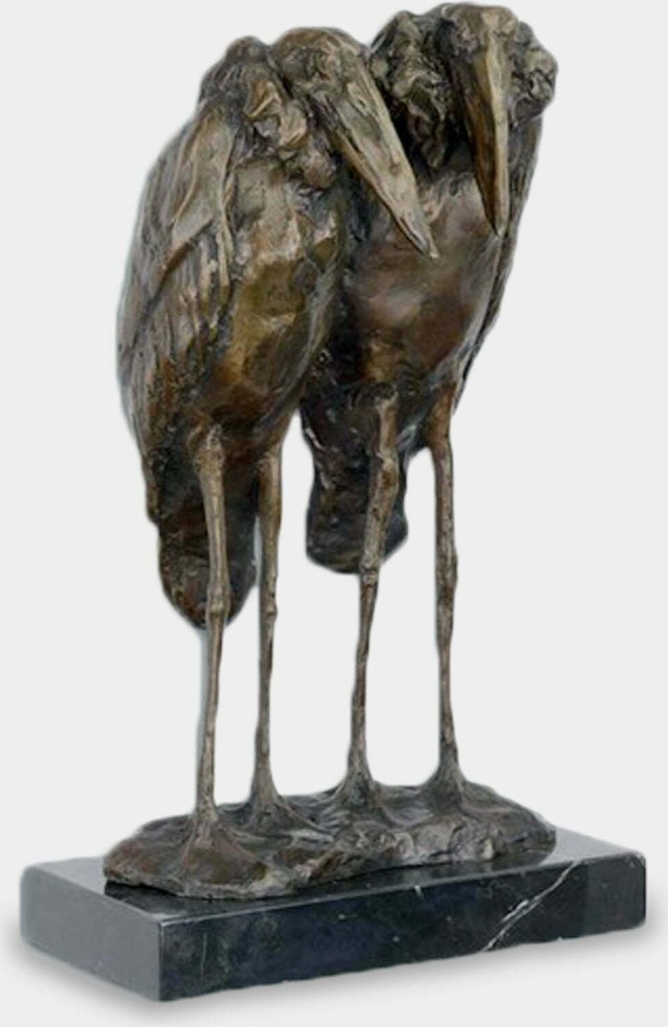 rzezbyzbrazu Dwa Bociany Marabut Afrykański Rzeźba z Brązu