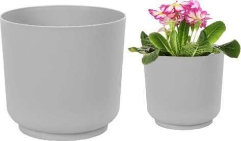 Form-Plastic Osłonka plastikowa platynowa matowa na kwiaty Satina 15x14,9 cm