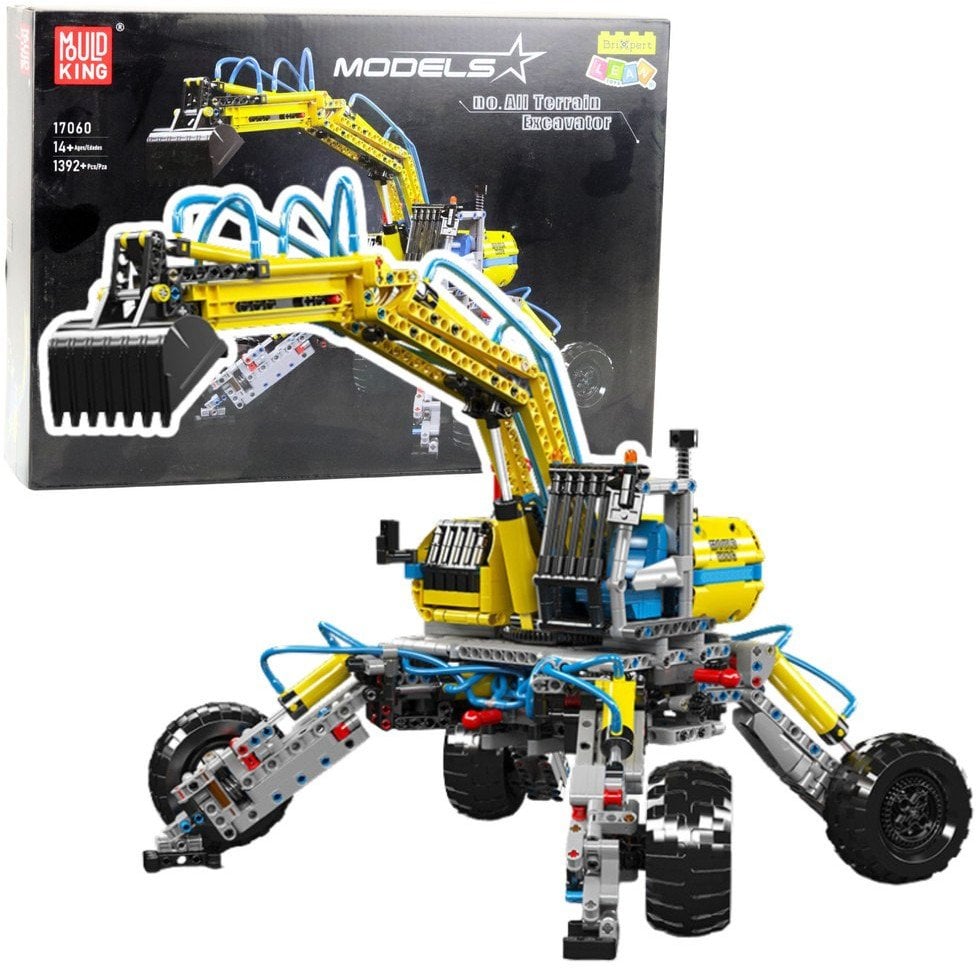 Klocki Konstrukcyjne Koparka Terenowa Ruchoma 1392 el. LEAN Toys