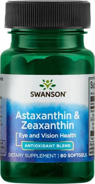 Swanson Swanson - Astaksantyna i Zeaksantyna, 60 kapsułek miękkich