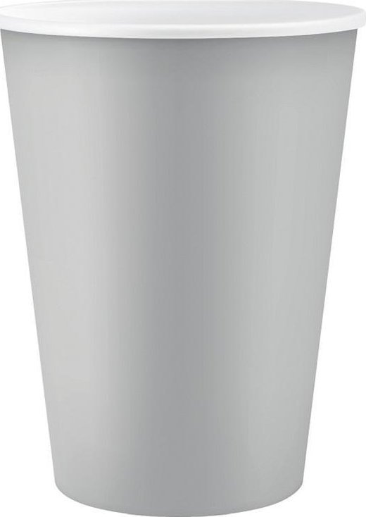 Kubeczki pap. jednokolorowe srebrne 250ml 6szt