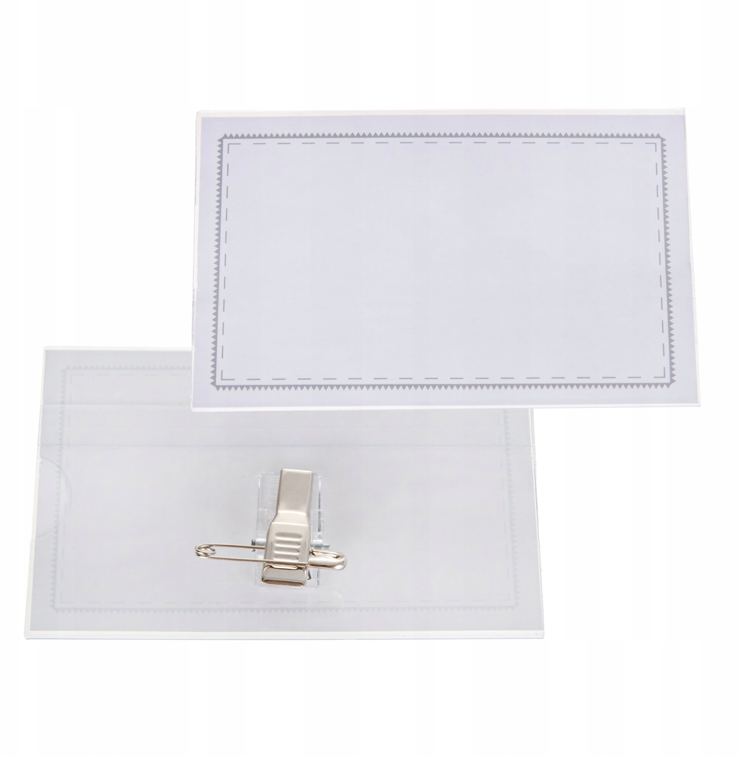 Identyfikator z klipsem i agrafką 90x56mm (10/2000)