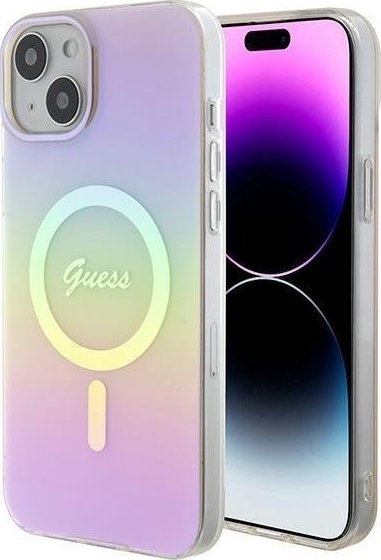 Guess Guess GUHMP15MHITSP iPhone 15 Plus 6.7" różowy/pink hardcase IML Iridescent MagSafe