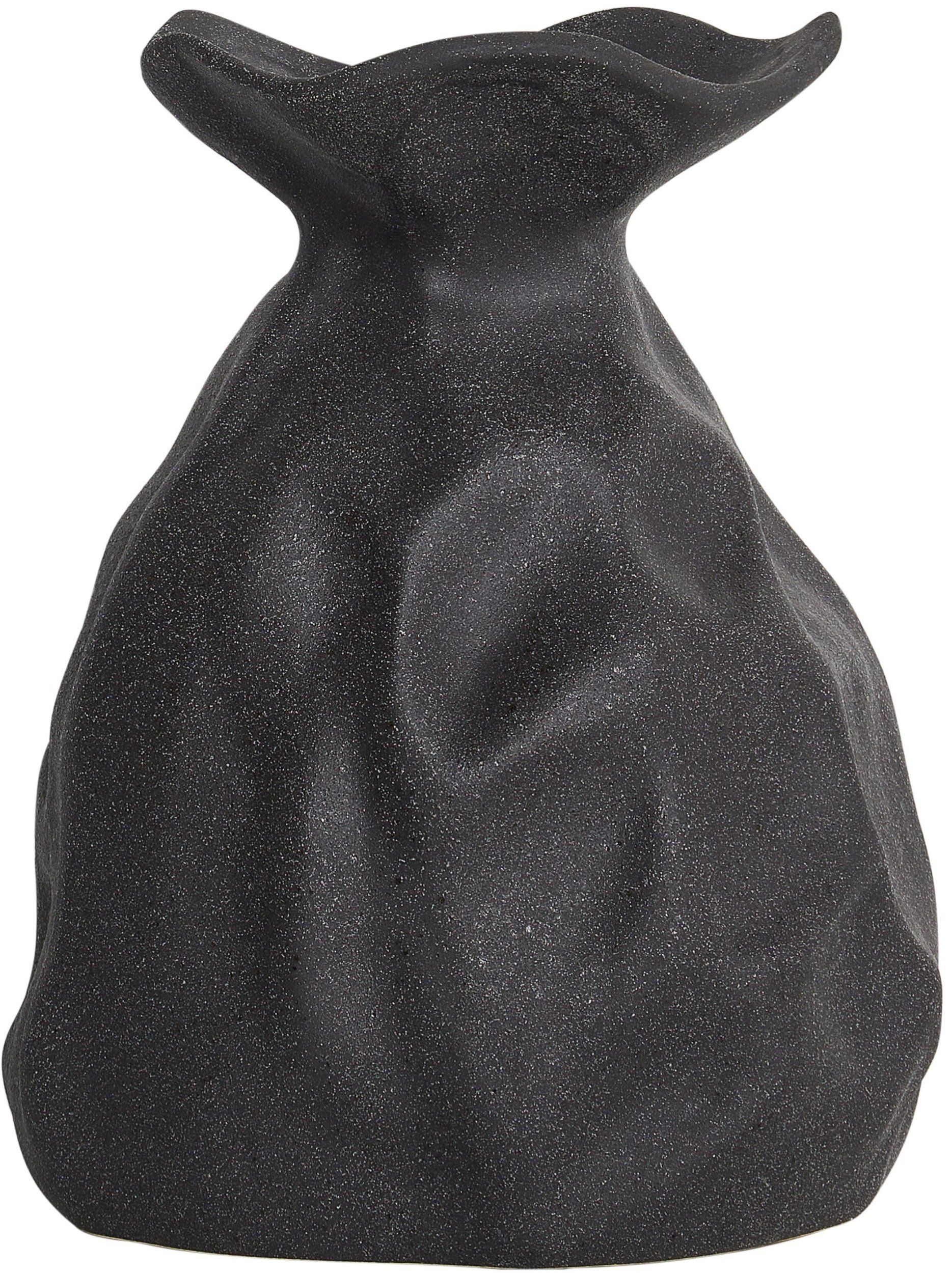 Beliani Wazon na kwiaty COONTAIL Kamionka 31 cm Czarny