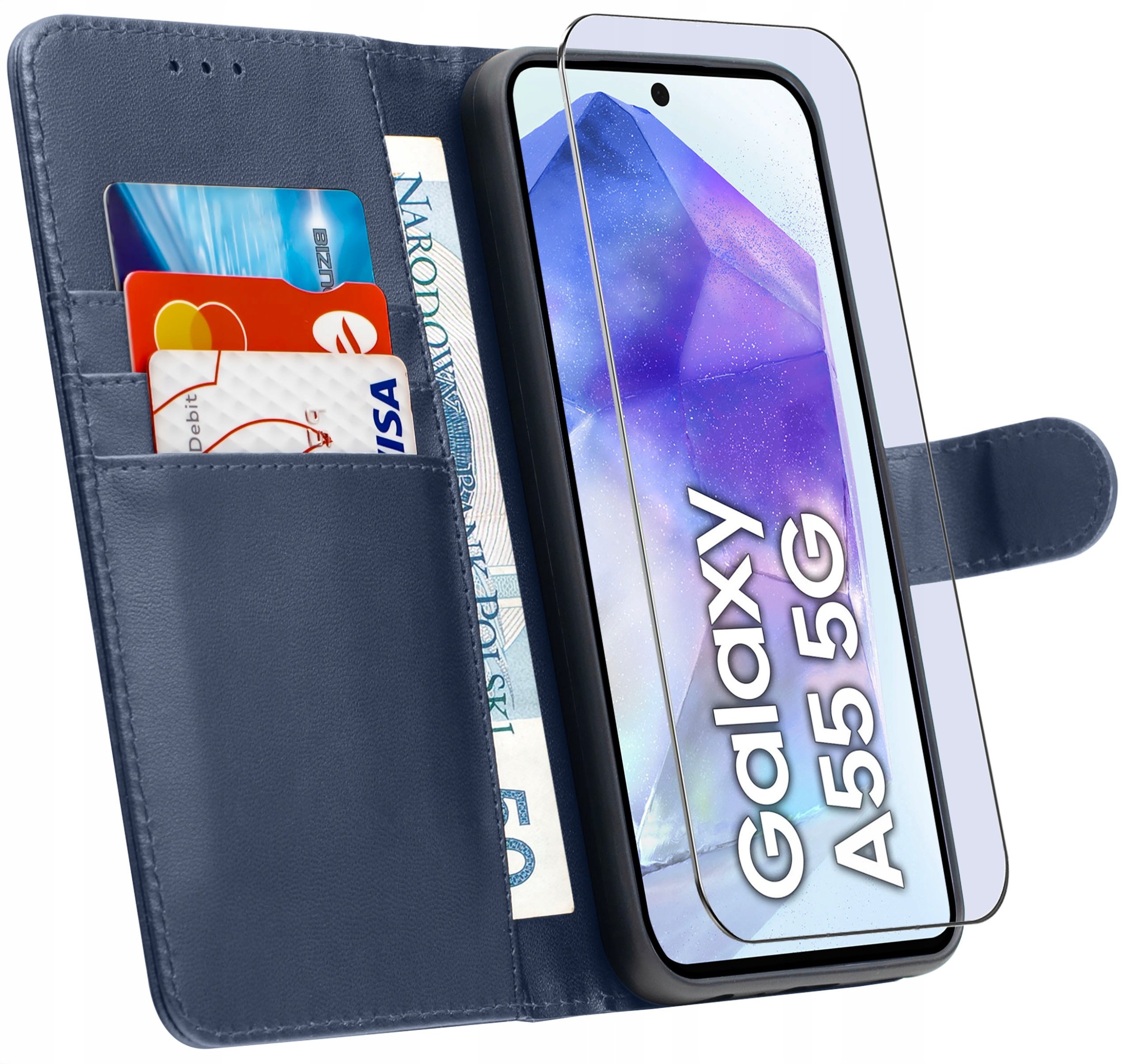 ETUI do Samsung A55 5G | SKÓRZANE PORTFEL BOOK TOKRA CASE CLASSIC + SZKŁO