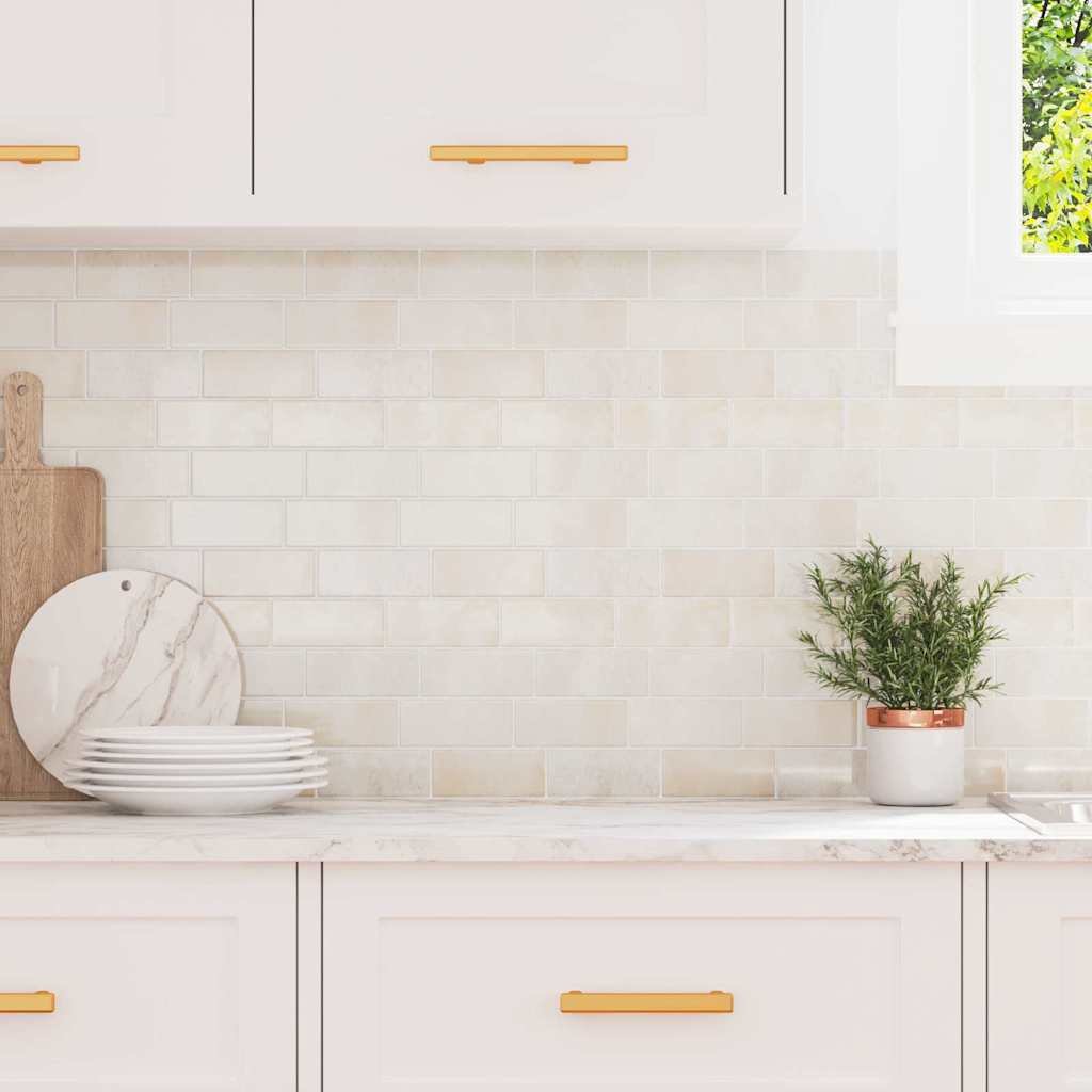 vidaXL Naklejki dekoracyjne 50 pcs Beżowy marmur 29,4 x 21,4 x 0,8 cm