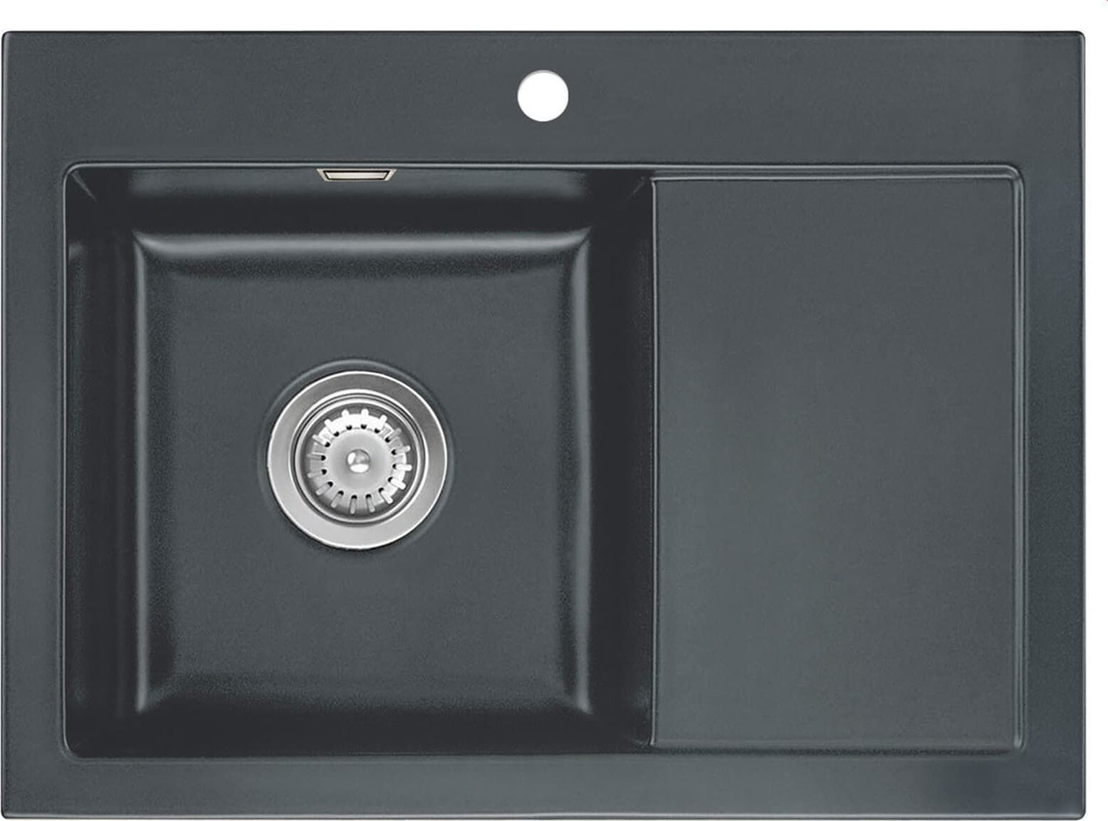 Zlewozmywak SYSTEMCERAM Systemceram Mera 70 Schiefer, zlewozmywak ceramiczny, korek manualny