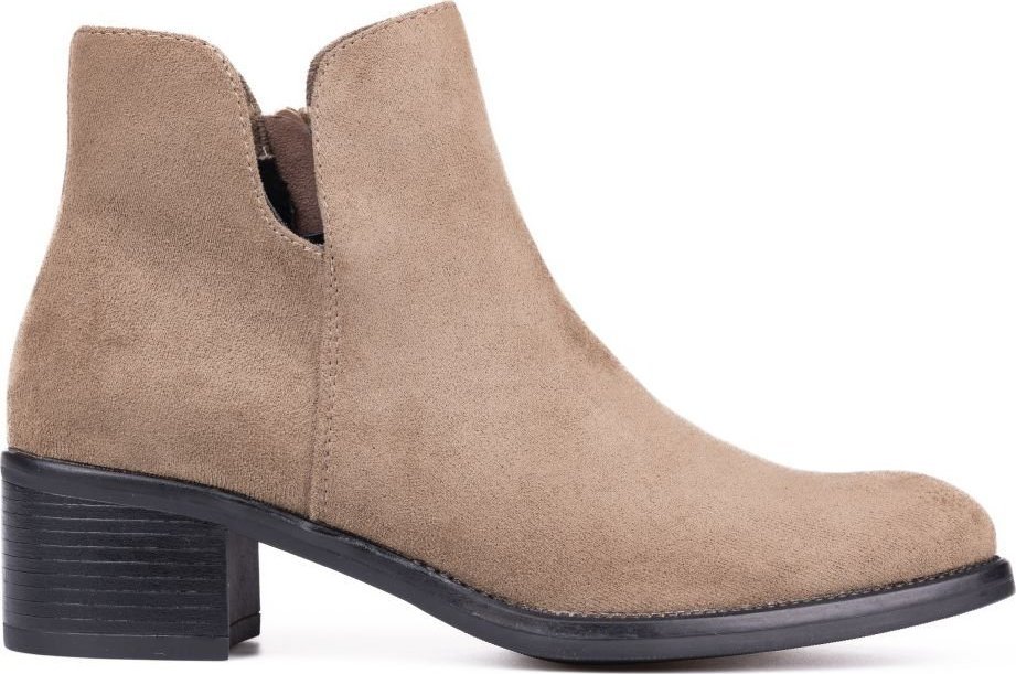 Botki na klocku zamszowe ciepłe ziemiste Sergio Leone-36