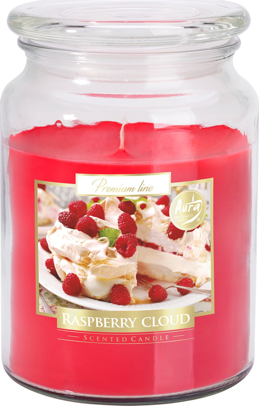 Bispol DUŻA Świeca zapachowa w słoiku BISPOL 100H MALINOWA CHMURKA