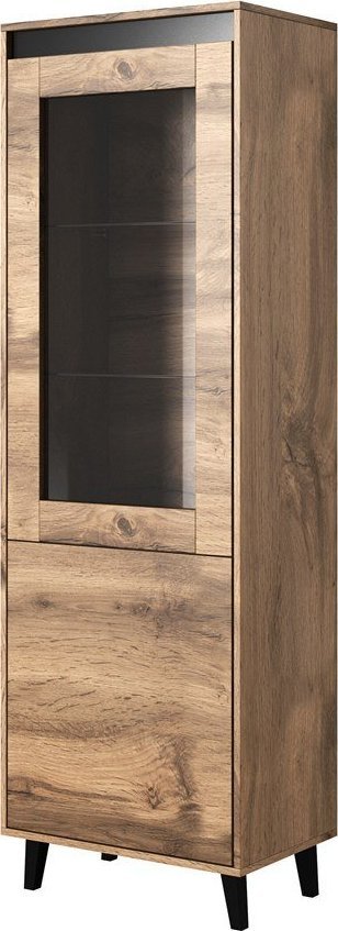 Cama Meble Witryna NORD 60x38x182,5 dąb wotan/antracyt