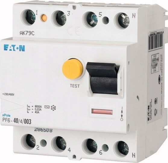 Eaton Wyłącznik różnicowoprądowy 4P 40A 0,1A typ AC PF6-40/4/01 286509