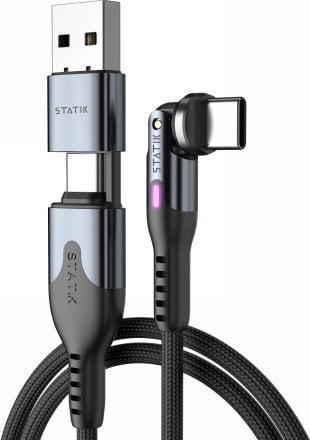 Kabel USB STATIK USB-C - USB-C 2 m Czarny (PUP-0455-6FT-CC)