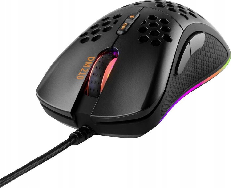 Mysz Deltaco Pelė GAMING su laidu, 6400 DPI, RGB, USB, juoda / GAM-108