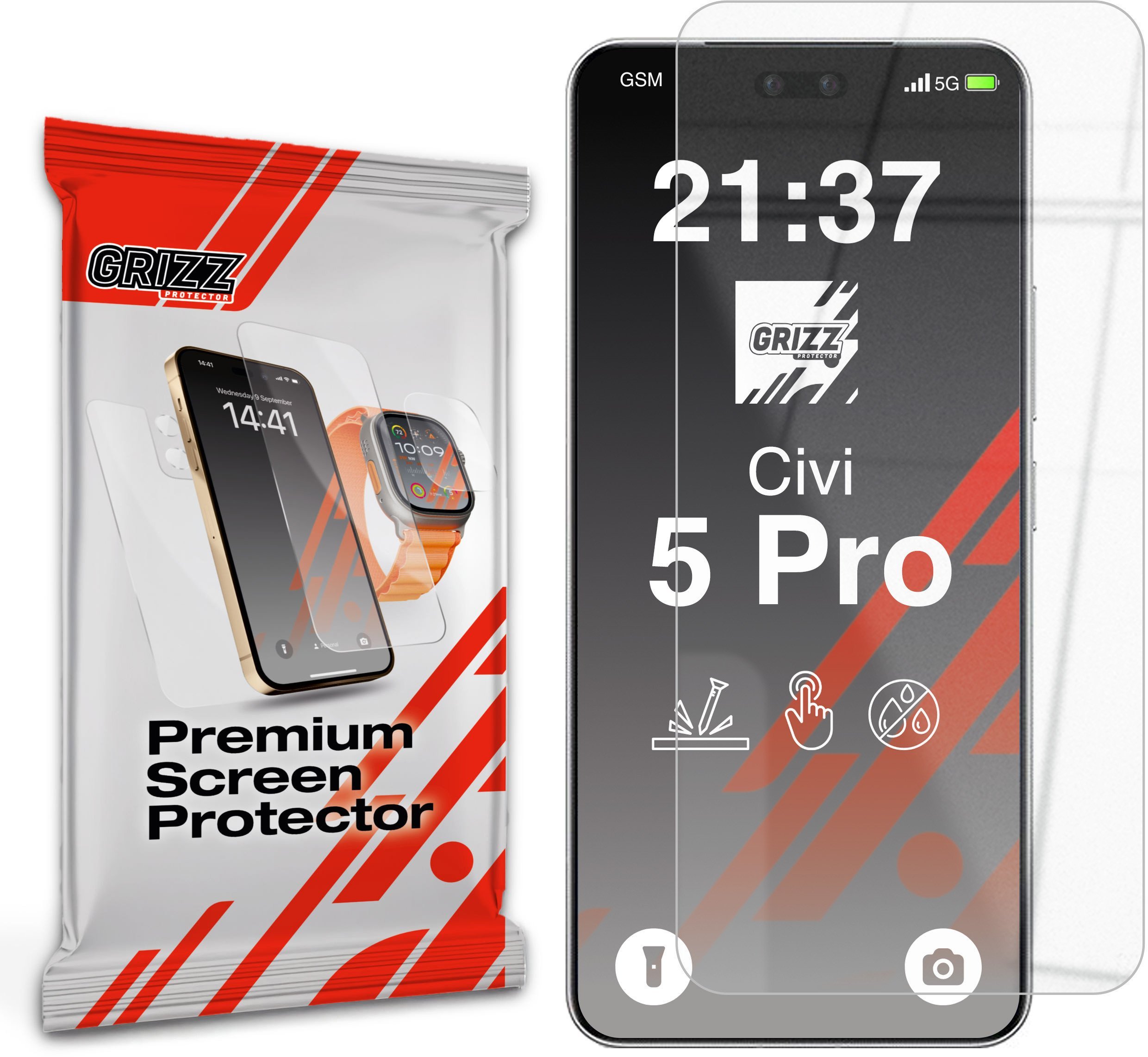 Szkło hybrydowe GrizzGlass HybridGlass do Xiaomi Civi 5 Pro