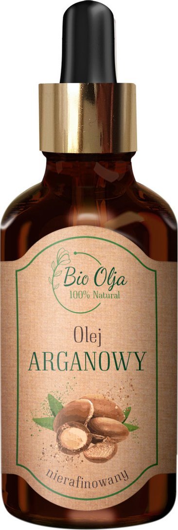 Bio Olja BIO OLEJ ARGANOWY - 100% Bio olej arganowy zimnotłoczony, nierafinwany bez konserwantów, 50ml