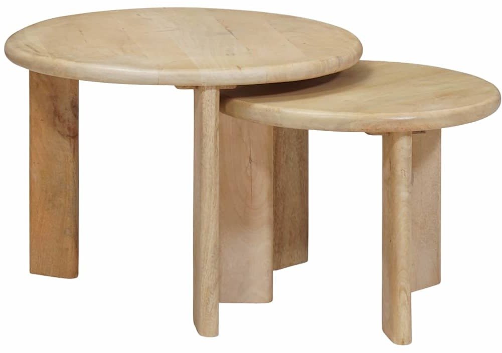 vidaXL Stolik gniazdowy 2 pcs Czarny drewno mango