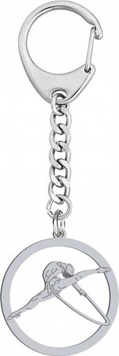 Radziszewska Jewellery Brelok Srebrny Gimnastyka Artystyczna z Obręczą 925 Prezent GRAWER GRATIS